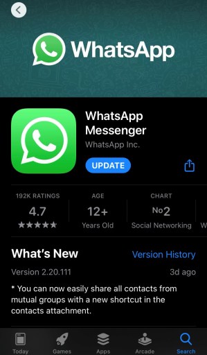 Tienda de aplicaciones de WhatsApp