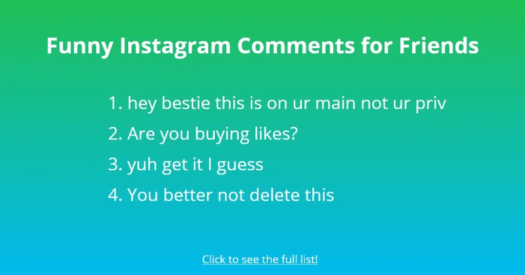 Comentarios divertidos de Instagram para amigos 