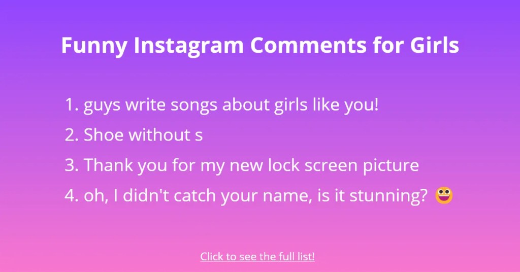Comentarios divertidos de Instagram para chicas.