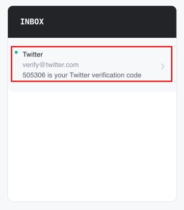 Código de verificación de Twitter