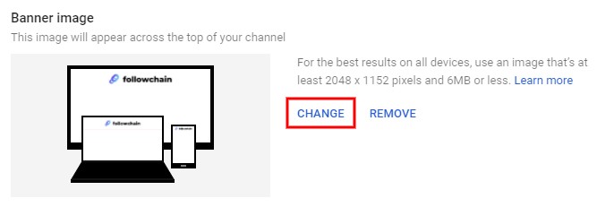 Cambia el banner de tu canal de YouTube en el escritorio