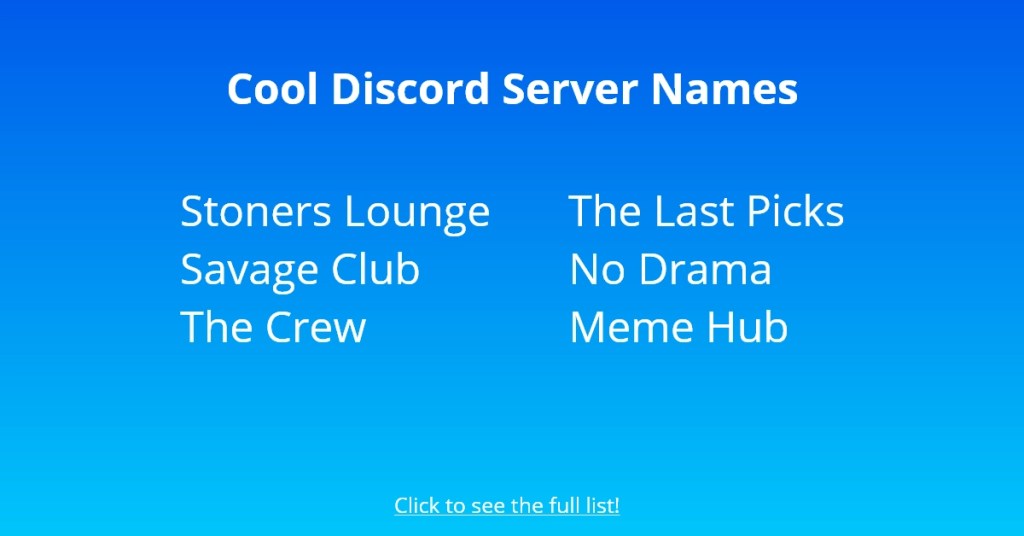 Nombres geniales de servidores de discordia