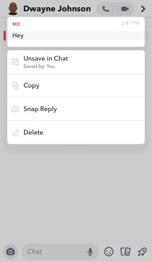Mensaje de pulsación larga de Snapchat
