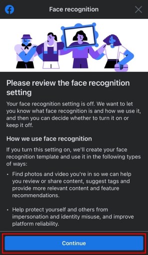 Por favor revise la configuración de reconocimiento facial