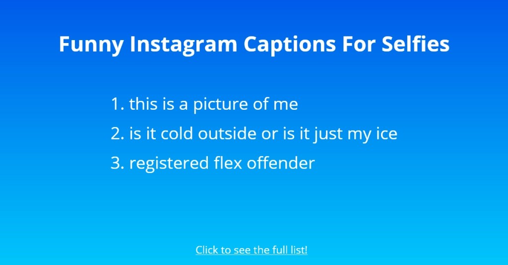 Subtítulos divertidos de Instagram para selfies