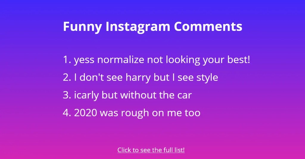 Comentarios divertidos de Instagram