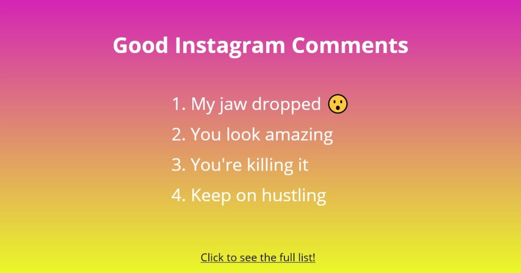 buenos comentarios de instagram