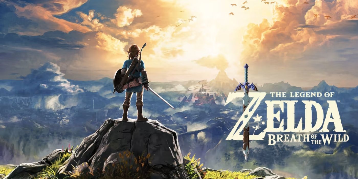 La foto promocional de The Legend Of Zelda- Breath Of The Wild con Link mirando hacia Hyrule