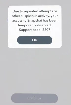 Código de soporte SS07 en Snapchat