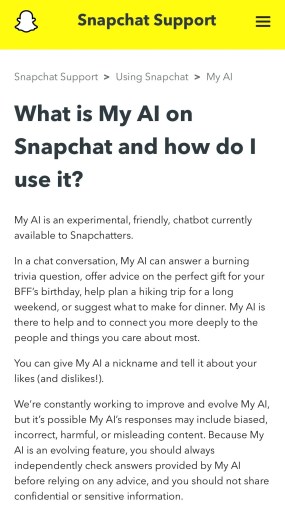 ¿Qué es Mi IA en Snapchat?