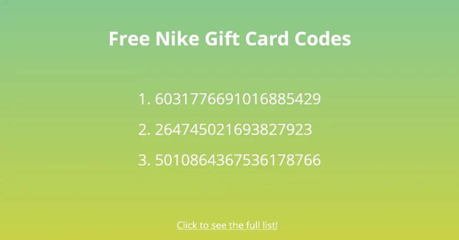 Tarjetas de regalo Nike gratis