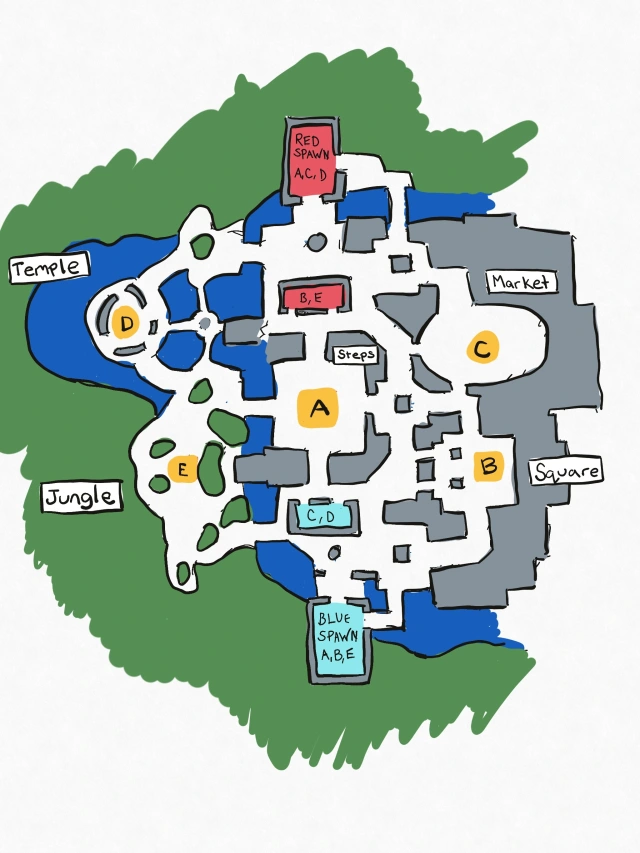 Una imagen del arte conceptual del mapa de Flashpoint Suravasa en Overwatch 2.