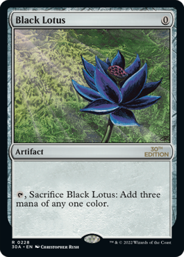 Obra de arte de la tarjeta Black Lotus MTG de la promoción 30the Edition