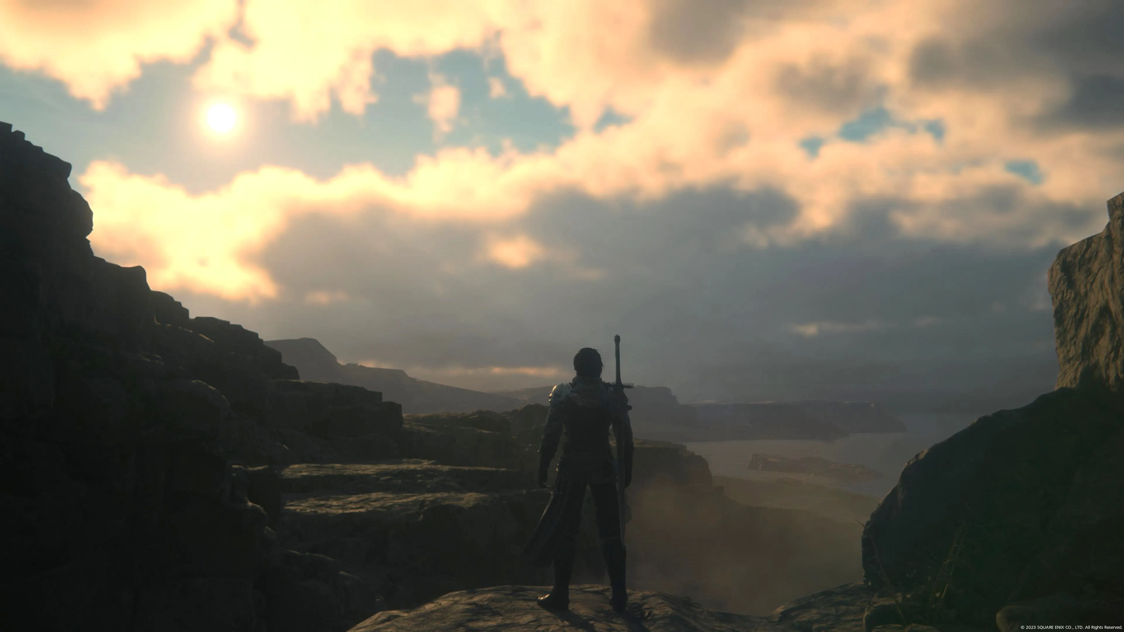 Clive de Final Fantasy 16 contempla un paisaje