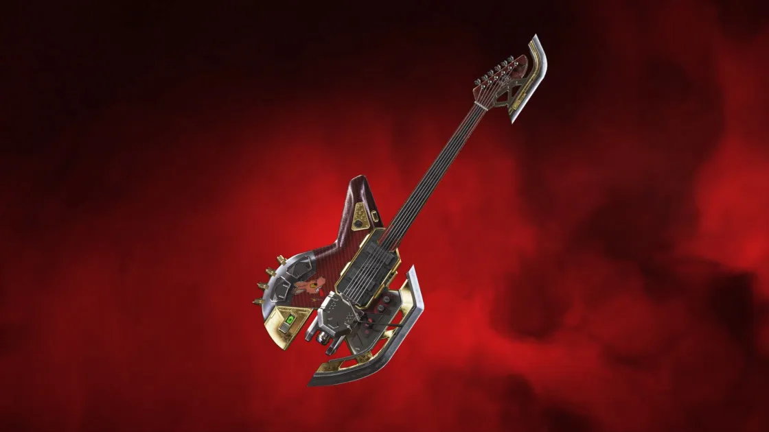Razor's Edge, una guitarra eléctrica con hojas a lo largo del borde inferior y la culata, también tiene puertos para lanzallamas.