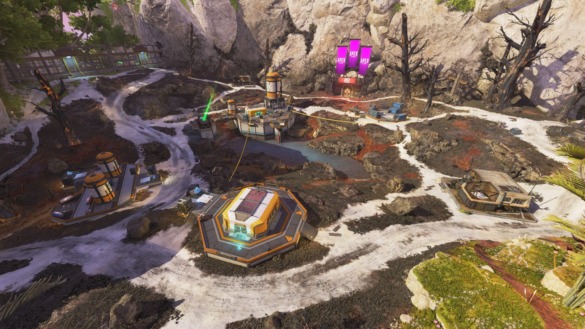Una captura de pantalla del PDI reelaborado de la Zona Prohibida en el mapa Storm Point de Apex Legends.