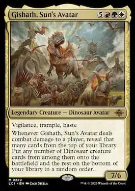 Gishath, el avatar del Sol lidera la estampida de dinosaurios salvajes en Ixalan