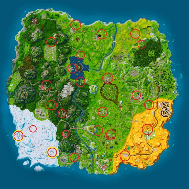 Ubicaciones de Baller en el mapa de la isla Fortnite OG