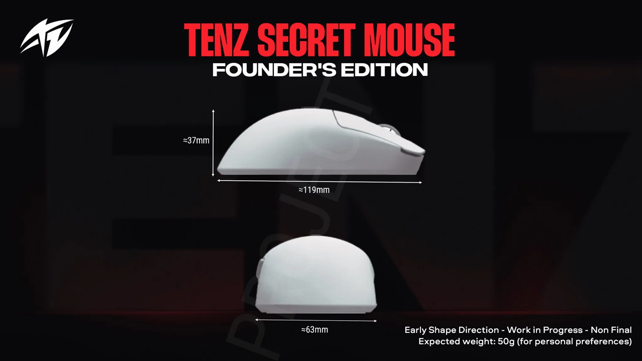 "Prototipo súper temprano" del ratón de TenZ