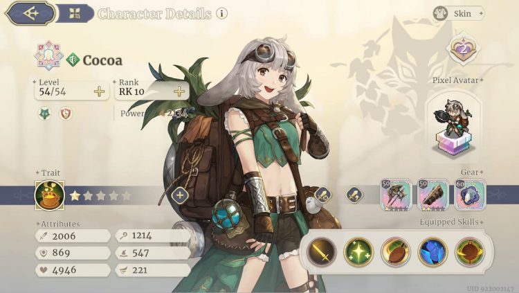 Configuration optimale de cacao dans Sword of Convallaria guide
