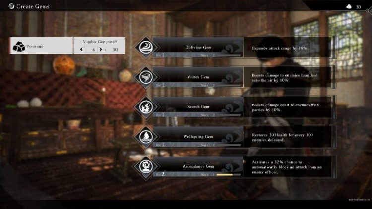 Comment fabriquer des pierres precieuses dans Dynasty Warriors Origins