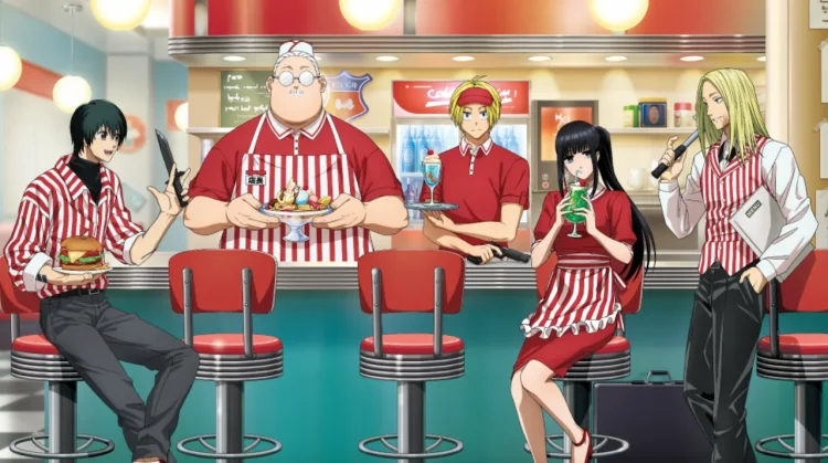 Plongez vous dans le monde des Sakamoto Days avec un restaurant.webp